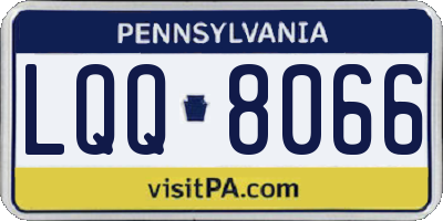PA license plate LQQ8066
