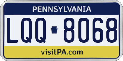 PA license plate LQQ8068