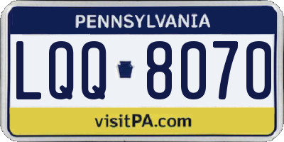 PA license plate LQQ8070
