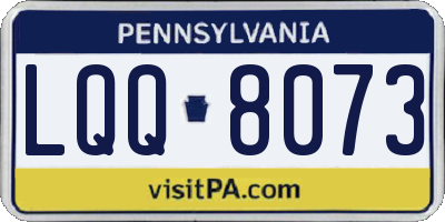PA license plate LQQ8073