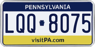 PA license plate LQQ8075