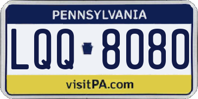PA license plate LQQ8080