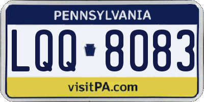 PA license plate LQQ8083
