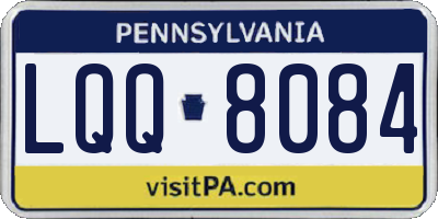 PA license plate LQQ8084
