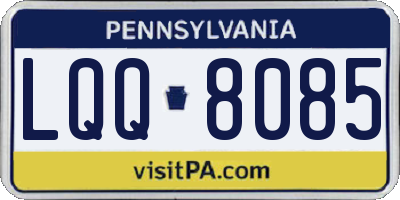 PA license plate LQQ8085