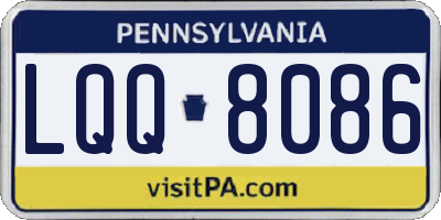 PA license plate LQQ8086