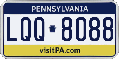 PA license plate LQQ8088