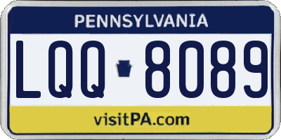 PA license plate LQQ8089