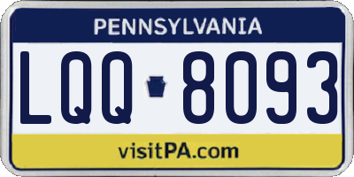 PA license plate LQQ8093