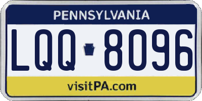 PA license plate LQQ8096