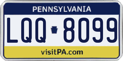 PA license plate LQQ8099