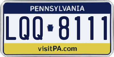 PA license plate LQQ8111