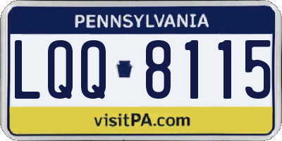 PA license plate LQQ8115