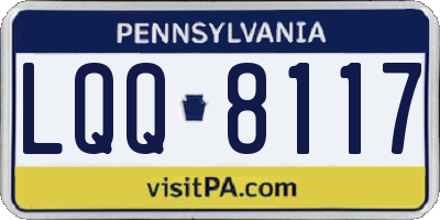 PA license plate LQQ8117