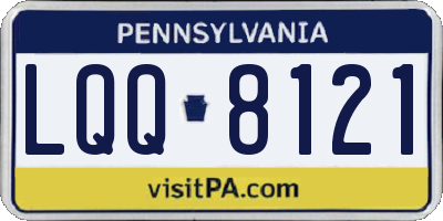 PA license plate LQQ8121
