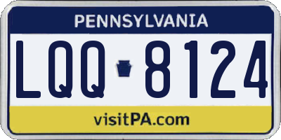 PA license plate LQQ8124