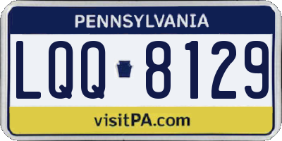 PA license plate LQQ8129