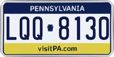 PA license plate LQQ8130