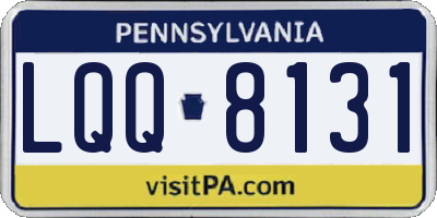 PA license plate LQQ8131