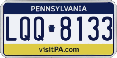 PA license plate LQQ8133
