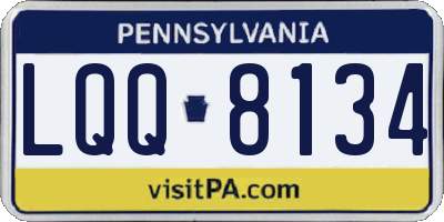 PA license plate LQQ8134