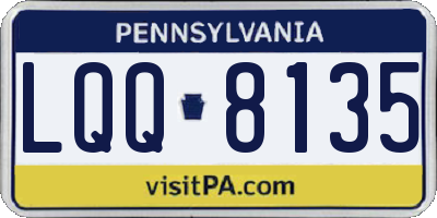 PA license plate LQQ8135