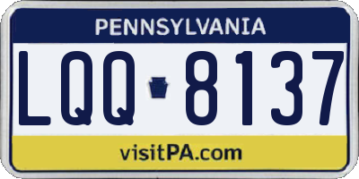 PA license plate LQQ8137
