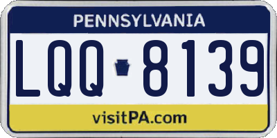 PA license plate LQQ8139