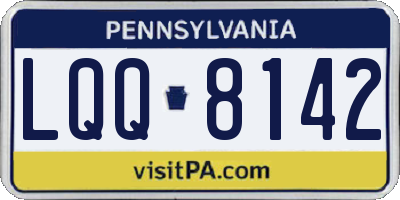 PA license plate LQQ8142