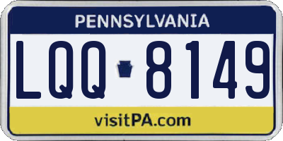 PA license plate LQQ8149