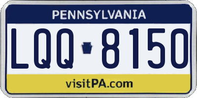 PA license plate LQQ8150