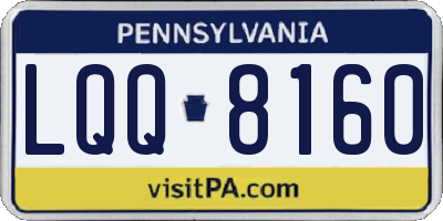 PA license plate LQQ8160