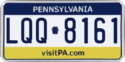 PA license plate LQQ8161