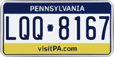 PA license plate LQQ8167