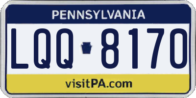 PA license plate LQQ8170