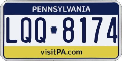 PA license plate LQQ8174