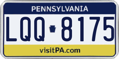 PA license plate LQQ8175