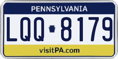 PA license plate LQQ8179