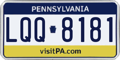 PA license plate LQQ8181