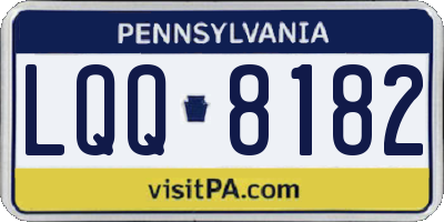 PA license plate LQQ8182