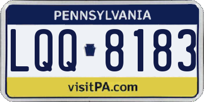 PA license plate LQQ8183