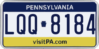PA license plate LQQ8184