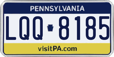 PA license plate LQQ8185