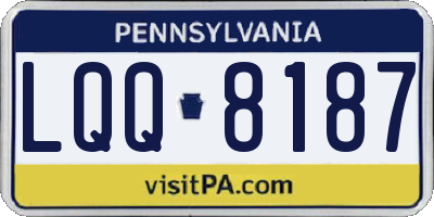 PA license plate LQQ8187