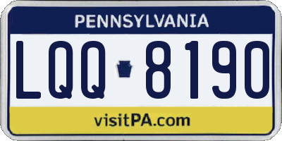 PA license plate LQQ8190