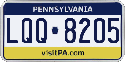 PA license plate LQQ8205