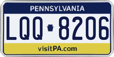 PA license plate LQQ8206