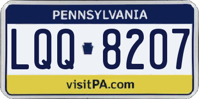 PA license plate LQQ8207