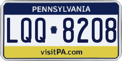 PA license plate LQQ8208