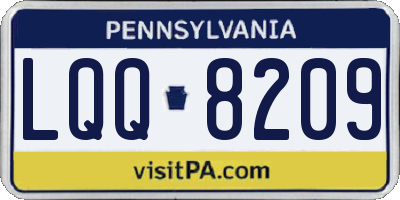 PA license plate LQQ8209
